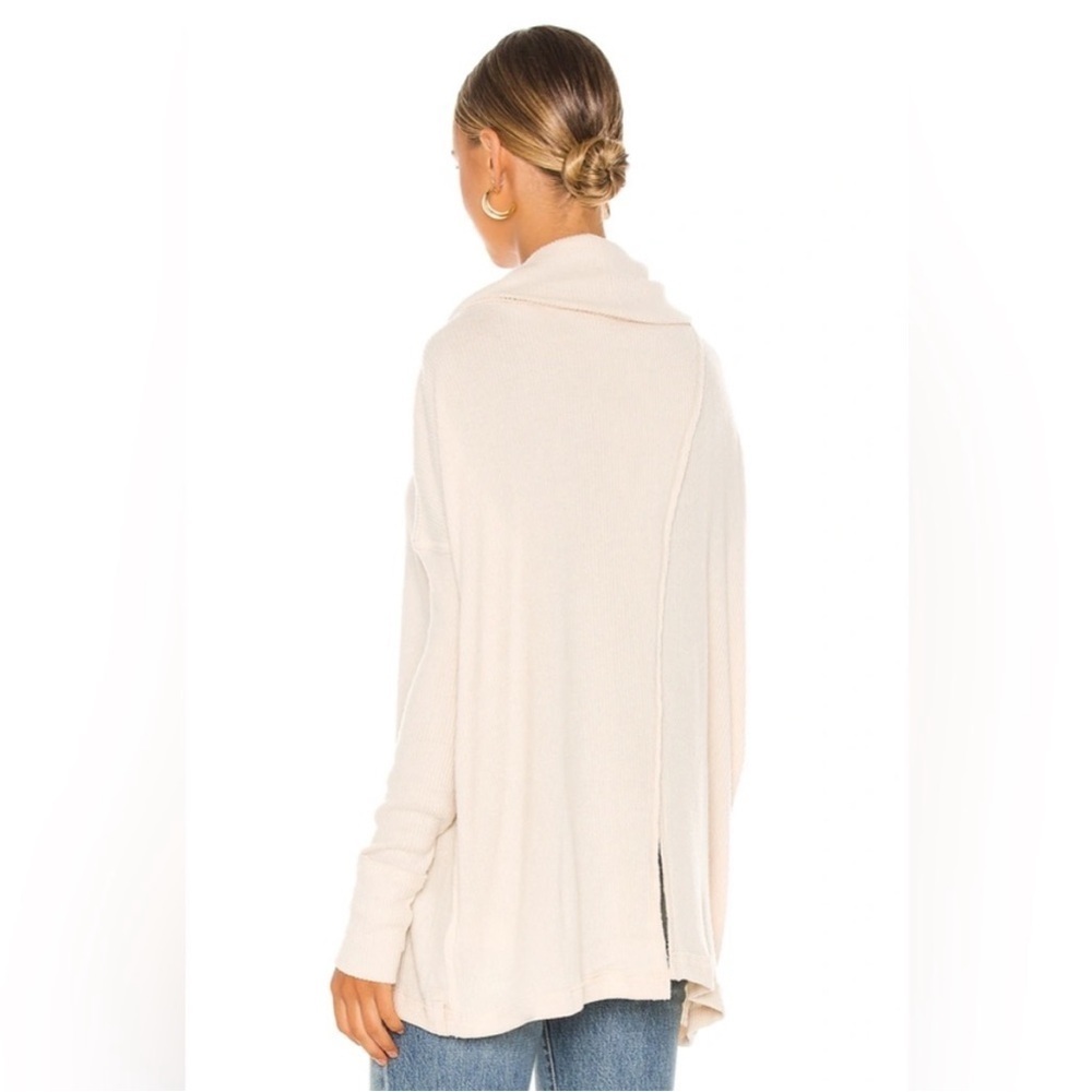 Free People Juicy Long Sleeve Oversized Waffle Knit Sweater in Stone Cold Beige - Picture 3 of 16